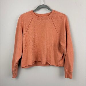 Aerie Oversized Cropped Raw Hem Crewneck Sweatshirt - Size Small